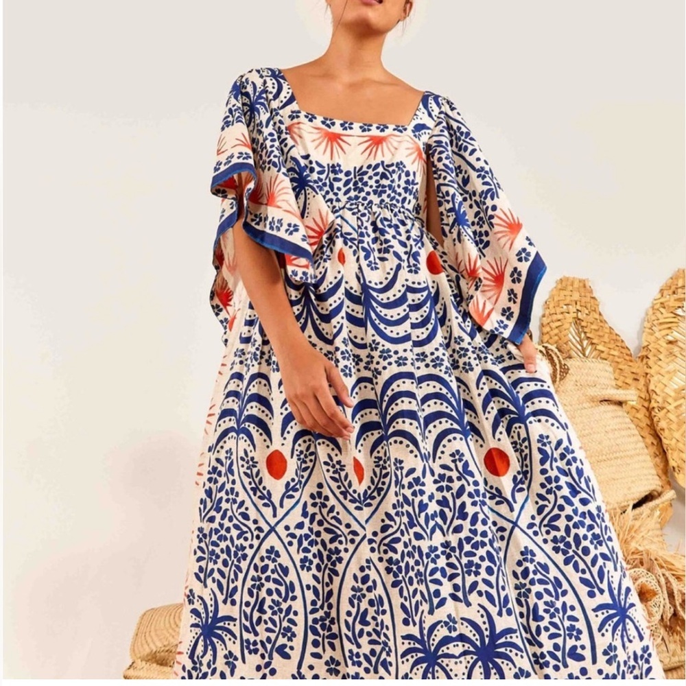 Farm Rio Afternoon Breeze Midi Dress - Picture 3 of 8